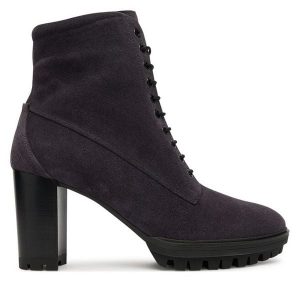 Botki HÖGL. Niebieskie botki HÖGL, bez wzorów, bez obcasa, na słupku, bez zapięcia. Za 579,99 zł.