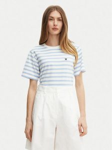 Weekend Max Mara T-Shirt Satrapo 2515971031 Niebieski Regular Fit. Niebieskie t-shirty Weekend Max Mara, s, bez wzorów, z bawełny, bez kołnierzyka, bez ramiączek. Za 249,99 zł.