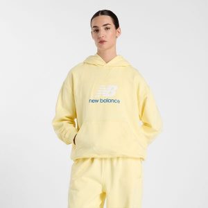 Bluza damska New Balance WT51501PRC – żółta. Żółte bluzy New Balance, xs, bez wzorów, z bawełny, bez kaptura. Za 269,99 zł.