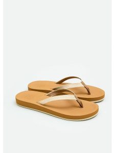Rip Curl Japonki w kolorze żółtym rozmiar: 37. Żółte klapki Rip Curl, bez wzorów, z otwartym noskiem, bez obcasa. Za 61,46 zł.