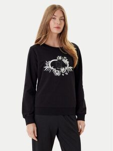 Liu Jo Sport Bluza TF5097 FS090 Czarny Regular Fit. Czarne bluzy Liu Jo Sport, xxl, bez wzorów, z bawełny, bez kaptura. Za 379,99 zł.