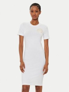 Versace Jeans Couture Sukienka codzienna 78HAOT00 Biały Slim Fit. Białe kombinezony Versace Jeans Couture, l, bez wzorów, z bawełny, bez kołnierzyka, bez ramiączek. Za 299,99 zł.