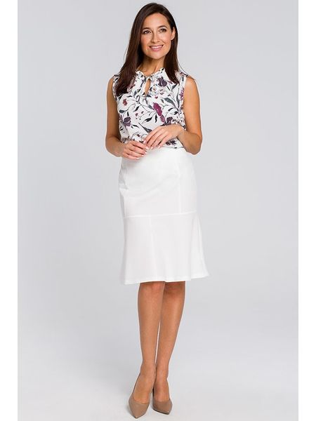 Stylove Bluzka w kolorze biało-fioletowym rozmiar: S. Białe bluzki Stylove, s, bez wzorów, bez kołnierzyka, bez ramiączek. Za 69,75 zł.