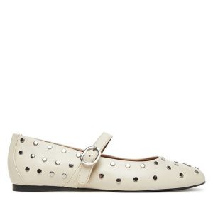 Baleriny Tamaris. Białe balerinki Tamaris, bez wzorów, bez obcasa, bez zapięcia. Za 329,99 zł.