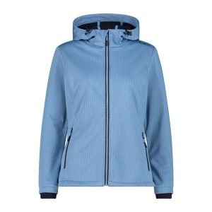 Kurtka damska turystyczna CMP 34A3096. Niebieskie kurtki CMP, s, bez wzorów, z softshellu, bez kaptura. Za 382,50 zł.