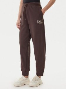 EA7 Emporio Armani Spodnie dresowe 7W000418 AF12473 U6063 Brązowy Regular Fit. Brązowe spodnie dresowe EA7 Emporio Armani, s, bez wzorów, z bawełny. Za 349,99 zł.