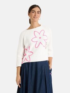 LIEBLINGSSTÜCK Sweter "Auri" w kolorze biało-jasnoróżowym rozmiar: 36. Białe swetry oversize LIEBLINGSSTÜCK, bez wzorów, z bawełny, bez ramiączek. Za 342,60 zł.