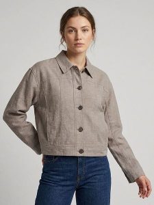 MOSS COPENHAGEN Kurtka koszulowa "Viana" w kolorze szarobrązowym rozmiar: XL. Brązowe kurtki Moss Copenhagen, xl, bez wzorów, bez kaptura. Za 184,02 zł.