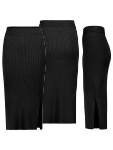 Eight2Nine Spódnica w kolorze czarnym rozmiar: XL. Czarne spódnice Eight2Nine, xl, bez wzorów, prążkowane, midi. Za 79,03 zł.