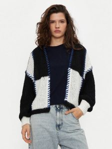 ONLY Kardigan Denise 15331399 Czarny Relaxed Fit. Czarne kardigany ONLY, z syntetyku. Za 159,99 zł.