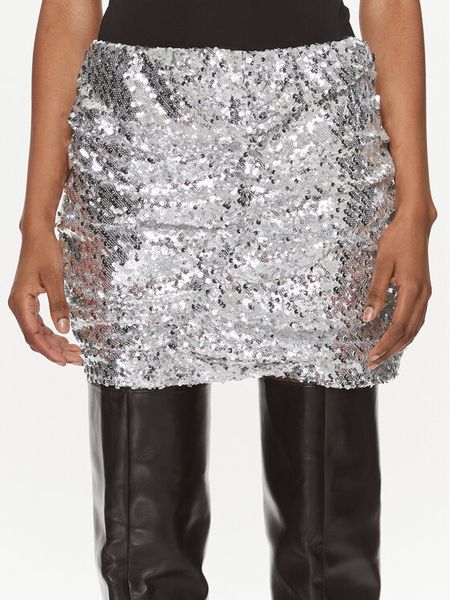 Herskind Spódnica mini 4945984 Srebrny Slim Fit. Szare spódnice Herskind, bez wzorów, z syntetyku, mini. Za 449,99 zł.