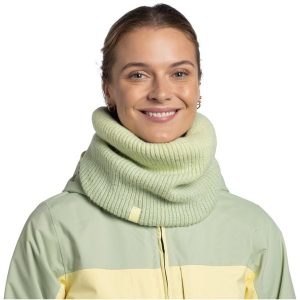 Komin na szyję - Bandana BUFF Knitted & Fleece Neckwarmer Marin. Zielone szaliki Buff, bez wzorów. Za 145,99 zł.