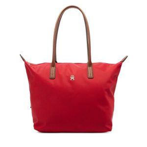 Torebka Tommy Hilfiger. Czerwone shopper bag TOMMY HILFIGER, bez wzorów, bez dodatków. Za 409,99 zł.