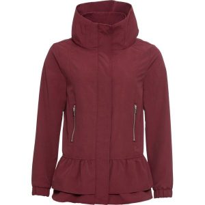 Kurtka z falbaną bonprix czerwony klonowy. Czerwone kurtki bonprix. Za 149,99 zł.