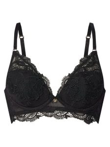 Guess Biustonosz z fiszbiną O5YC03 KCVX0 Czarny. Czarne biustonosze Guess, z aplikacjami, z syntetyku. Za 279,99 zł.