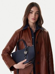 MICHAEL Michael Kors Torebka 30R6S9JT9L Niebieski. Niebieskie shopper bag MICHAEL Michael Kors, bez wzorów, ze skóry, bez dodatków. Za 797,99 zł.