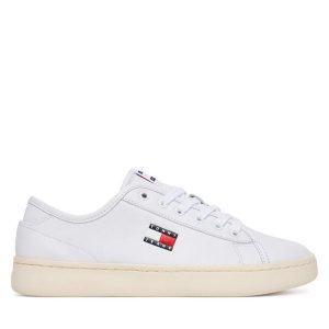 Tenisówki Tommy Jeans. Białe trampki Tommy Jeans, bez wzorów, z jeansu, bez zapięcia. Za 259,99 zł.