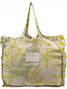 Madre Selva Shopper bag "Mimosa" w kolorze beżowo-żółtym - 42 x 36 x 7 cm rozmiar: onesize. Brązowe shopper bag Madre Selva, bez wzorów, z materiału, na ramię, bez dodatków. Za 135,45 zł.