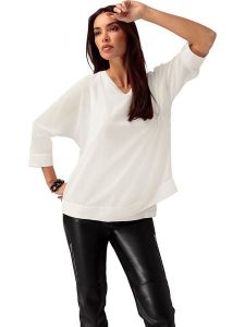 Heine Bluzka w kolorze białym rozmiar: 46. Białe bluzki Heine, bez wzorów, bez kołnierzyka, bez ramiączek. Za 74,46 zł.