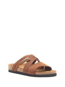 Comfortfusse Skórzane klapki w kolorze brązowym rozmiar: 39. Brązowe klapki Comfortfüße, bez wzorów, ze skóry, z otwartym noskiem, bez obcasa. Za 252,99 zł.