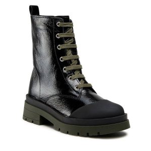 Trzewiki Sergio Bardi. Czarne botki Sergio Bardi, bez wzorów, bez obcasa, na płaskiej podeszwie, bez zapięcia. Za 220,99 zł.