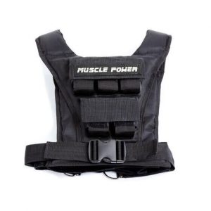 Kamizelka obciążająca 10 kg - unisex. Czarne kamizelki MUSCLE POWER, bez wzorów, bez kołnierzyka, bez ramiączek, bez kaptura. Za 378,00 zł.