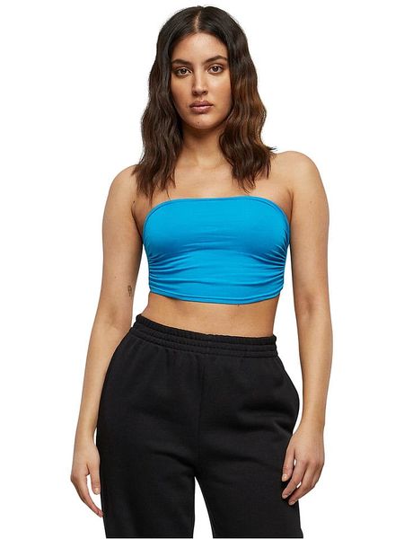 Urban Classics Top w kolorze turkusowym rozmiar: L. Niebieskie topy Urban Classics, l, bez wzorów, z bawełny, bez kołnierzyka, bez ramiączek. Za 6,55 zł.