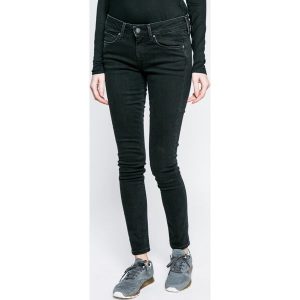 Pepe Jeans - Jeansy Lola. Czarne jeansy marki Pepe Jeans, z bawełny. W wyprzedaży za 299,90 zł.