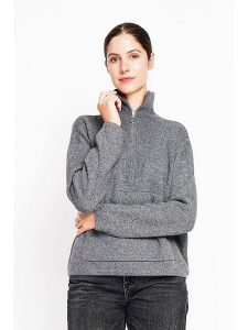 ASSUILI Sweter w kolorze szarym rozmiar: 40. Szare swetry oversize Assuili, bez wzorów, bez ramiączek. Za 173,99 zł.