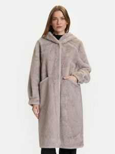 Rinascimento Futro CFC0122225003 Szary Regular Fit. Szare płaszcze Rinascimento, xs, bez wzorów, z futra, bez kaptura. Za 719,99 zł.