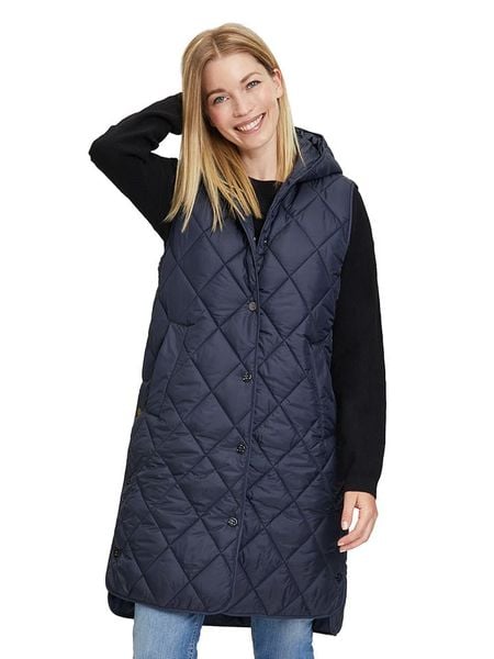 AMBER & JUNE Kamizelka pikowana w kolorze granatowym rozmiar: 40. Niebieskie kamizelki AMBER & JUNE, bez wzorów, bez kołnierzyka, bez ramiączek, bez kaptura. Za 82,83 zł.