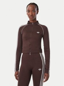 Adidas Bluza Essentials 3 Stripes Seamless Tracktop KX8418 Brązowy Slim Fit. Brązowe bluzy ADIDAS, xl, bez wzorów, z syntetyku, bez kaptura. Za 239,99 zł.