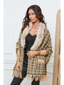 So Cachemire Kardigan "Escape" w kolorze beżowym rozmiar: M. Brązowe kardigany So Cachemire, m, bez wzorów, ze splotem, bez ramiączek. Za 178,37 zł.