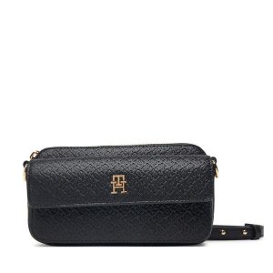 Torebka Tommy Hilfiger. Czarne listonoszki TOMMY HILFIGER, bez wzorów, bez dodatków. Za 529,99 zł.