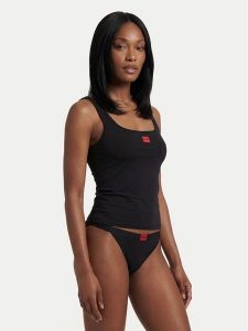 HUGO Top 50557181 Czarny Regular Fit. Czarne topy Hugo, xl, bez wzorów, z syntetyku, bez kołnierzyka, bez ramiączek. Za 199,99 zł.