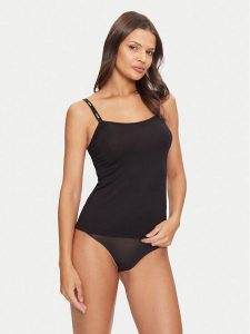 Boss Top 50515379 Czarny Regular Fit. Czarne topy Boss, s, bez wzorów, z wiskozy, bez kołnierzyka, bez ramiączek. Za 129,99 zł.