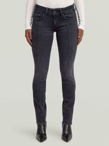 G-Star Dżinsy - Slim fit - w kolorze antracytowym rozmiar: W31/L/32. Czarne jeansy G-Star, z aplikacjami, ze skóry. Za 223,22 zł.