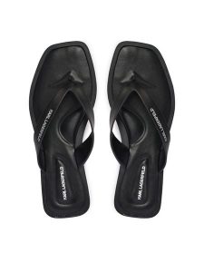 KARL LAGERFELD Japonki Brio II KL85406 Czarny. Czarne klapki KARL LAGERFELD, bez wzorów, ze skóry, bez obcasa. Za 484,99 zł.