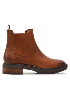 Timberland Sztyblety Brimfield TB0A2PBBEM41 Brązowy. Brązowe botki Timberland, bez wzorów, ze skóry, bez obcasa, na płaskiej podeszwie, bez zapięcia. Za 569,99 zł.
