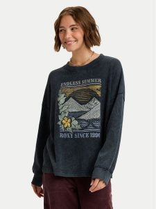 Roxy Bluza Eastside Midweight ERJKT04322 Czarny Regular Fit. Czarne bluzy Roxy, m, bez wzorów, z syntetyku, bez kaptura. Za 219,99 zł.