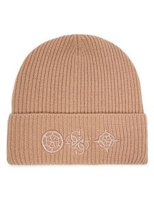 Guess Czapka AW5404 POL01 Beżowy. Brązowe czapki Guess, z aplikacjami. Za 129,99 zł.