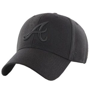 Czapka z daszkiem dla dorosłych 47 Brand MLB Atlanta Braves Cap. Czarne czapki 47 Brand, bez wzorów, z wełny, sportowe. Za 126,50 zł.