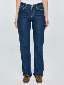 Jeansy damskie z prostą nogawką granatowe Myrra 545. Niebieskie jeansy Big Star, bez wzorów, z bawełny, z podwyższonym stanem. Za 329,99 zł.
