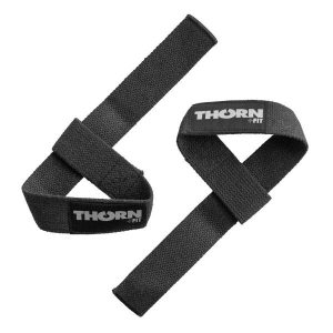Paski do podnoszenia ciężarów Thorn Fit. Czarne paski THORN FIT, bez wzorów, sportowe. Za 24,90 zł.