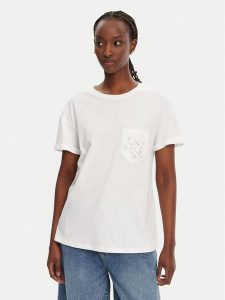 Liu Jo T-Shirt WA5140 JS904 Biały Regular Fit. Białe t-shirty Liu Jo, l, bez wzorów, z bawełny, bez kołnierzyka, bez ramiączek. Za 229,99 zł.