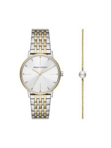 Armani Exchange Zegarek AX7156SET Srebrny. Szare, analogowe zegarki Armani Exchange. Za 979,99 zł.
