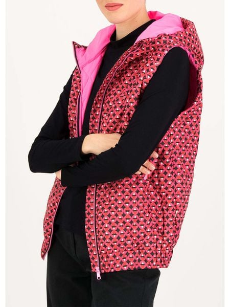 Blutsgeschwister Kamizelka pikowana w kolorze różowo-czarnym rozmiar: S. Różowe kamizelki Blutsgeschwister, s, bez wzorów, bez kołnierzyka, bez ramiączek, bez kaptura. Za 170,07 zł.