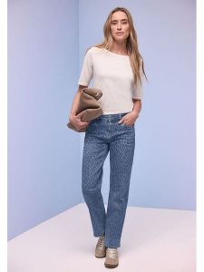 Street One Dżinsy - Regular fit - w kolorze niebieskim rozmiar: W30/L28. Niebieskie jeansy Street One, z aplikacjami, ze skóry. Za 180,91 zł.