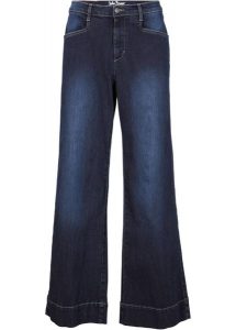 Dżinsy Wide Leg Mid Waist, ze stretchem. Niebieskie jeansy bonprix, bez wzorów, z jeansu. Za 104,99 zł.
