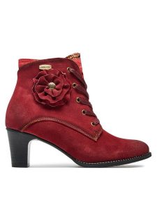 Laura Vita Botki Elcodieo 01 Czerwony. Czerwone botki LAURA VITA, bez wzorów, ze skóry, bez obcasa, na słupku, bez zapięcia. Za 479,99 zł.